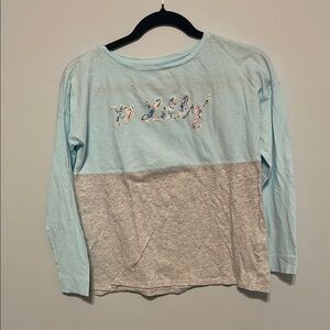 Lilly Pulitzer Kids Light Blue and Gray Long Sleeve Shirt XL